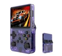 R35s Retro Handheld Game Console with 20000+ Games, 3.5 Inch IPS Screen Video Gaming Console with 3500mAh Battery, Portable Handheld Arcade 45 Simulators, Purple Pocket Console for Boys, Kids (128G)