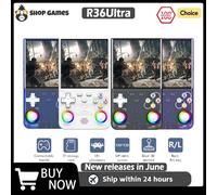 R36 Ultra 2025 Open Source R36S Video Game Console Linux System 4.0 Inch IPS Screen Portable Pocket Video Player 64G best Games Black 64GB