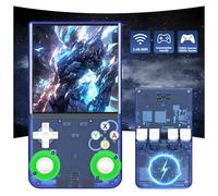 R36 Ultra Retro Handheld Game Console,20000+ Games,25 Emulators,4" IPS OCA HD Screen,Open Source Linux System,Retro Games Console Handheld Emulator,WIFI Online Battle & Handle Connection (Blue-128G)