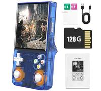 R36 Ultra Retro Handheld Game Console, 4-Inch IPS Screen, With Open Source Linux System, WiFi-Enabled, 3000mAh Battery Wite 21,000 Classic Games Portable Mini Game Console-Blue||128GB