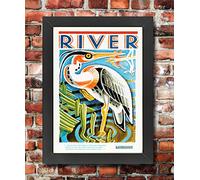 R36 Vintage 1932 River London Transport Trolley Bus Railway Travel Tourism Advertisement Framed Poster Print Re-Print - A4