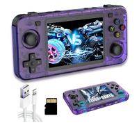 R36H Retro Handheld Game Console,22000+ Games,23 Emulator,Dual 8T speaker,External Battery Compartment,Open Source Linux System,3.5-inch IPS Screen Retro Games Console Handheld Emulator (128G-Purple)