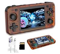 R36H Retro Handheld Game Console,22000+ Games,23 Emulator,Dual 8W speaker,External Battery Compartment,Open Source Linux System,3.5-inch IPS Screen Retro Games Console Handheld Emulator (128G-Orange)