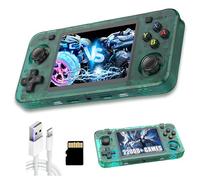 R36H Retro Handheld Game Console,22000+ Games,23 Emulator,Dual 8W speaker,External Battery Compartment,Open Source Linux System,3.5-inch IPS Screen Retro Games Console Handheld Emulator (128G-Green)