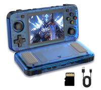 R36H Retro Handheld Gaming Console,15000+ Games with Open Source Linux System,23+Emulators,3.5-Inch IPS Screen Portable Game Console,2500mAh Battery,Exclusive horizontal,Gifts for Adult (Blue64G)