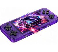 R36H Retro Portable Game Console, 3.5 Inch 640×480 IPS Screen, 20+ Popular Emulators, 20,000+ Classic Games, 128GB TF Card, 3500mAh Battery - Transparent Purple