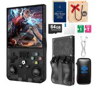 R36MAX 2025 Retro Handheld Game Console,4.0" 4K HD IPS Screen,Open Source Linux System,18000+ Preloaded Games,64GB Memory,4000mAh Battery Portable Gaming with Christmas Card & Gift Box (Black 64Gb)