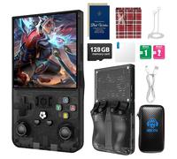 R36MAX 2025 Retro Handheld Game Console, 4.0" 4K HD IPS Screen, Open Source Linux System, 18000+ Preloaded Games, 64GB Memory, 4000mAh Battery - Portable Gaming Console for Adults (Black 128Gb)