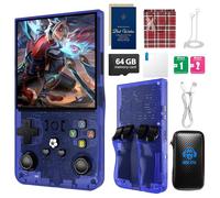 R36MAX 2025 Retro Handheld Game Console, 4.0" 4K HD IPS Screen, Open Source Linux System, 18000+ Preloaded Games, 64GB Memory, 4000mAh Battery - Portable Gaming Console for Adults (Blue 64Gb)