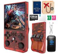 R36MAX 2025 Retro Handheld Game Console,4.0" 4K HD IPS Screen,Open Source Linux System,21000+ Preloaded Games,128GB Memory,4000mAh Battery Portable Gaming with Christmas Card & Gift Box(128Gb Red)