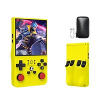 R36MAX Handheld Game Console, 4-Inch IPS Screen, 64GB Storage, 18000+ Games, Yellow