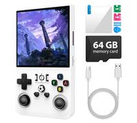 R36Max Handheld Game Console, Portable Mini Retro Handheld Game Console, 4.0 Inch IPS Video Gaming Console with 64GB TF Card Over 18000+ Pre-Installed Retro Games, 4000mAh Battery, Light White