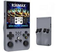 R36MAX Handheld Retro Game Console, 4.0 Inch IPS Screen with 64/128GB TF Card, Built-in 15000+ Games, 4000mAh, Open Source Linux System(R36MAX[Grey],128G)