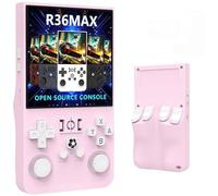 R36MAX Handheld Retro Game Console, 4.0 Inch IPS Screen with 64/128GB TF Card, Built-in 15000+ Games, 4000mAh, Open Source Linux System(R36MAX[Pink],64G)