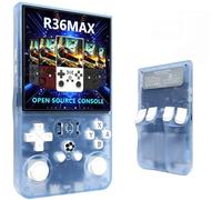 R36MAX Handheld Retro Game Console, 4.0 Inch IPS Screen with 64/128GB TF Card, Built-in 15000+ Games, 4000mAh, Open Source Linux System(R36MAX[Glacier Blue],64G)