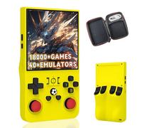 R36MAX Portable Handheld Emulator console 64G, Retro Video Gaming Console with Built-in 18000+ Retro Games 40+ Emulator, Open Source Linux System 4.0 Inch IPS HD Screen, 3D joystick (Yellow)