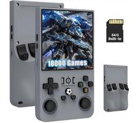 R36MAX Retro Handheld Game Console, 18000+ Classic Games, 4.0 inch IPS Screen, Multiple Emulators, Gaming System with Carrying Case (Grey)