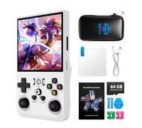 R36MAX Retro Handheld Game Console, 18000+ Classic Games, Multiple Emulators, Portable Gaming System with Carrying Case (White)