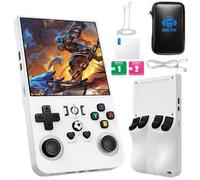 R36MAX Retro Handheld Game Console 2025 Upgraded 64GB with 18,000+ Classic Games, Portable Linux System, 4.0-inch 4K HD IPS Screen & Video Player in White 64G