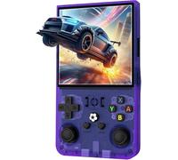 R36MAX Retro Handheld Game Console, 4.0" IPS Screen, 22,000+ Classic Games, 30+ Mainstream Emulators, 128GB TF Card, Open Source Linux System, 4000mAh Battery (Purple)