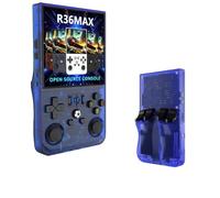 R36MAX Retro Handheld Game Console , 4000mAh Rechargeable Battery , 128GBuilt-in 20000+ Classic Games, Portable Video Gaming Console Linux System 4.0 Inch IPS Screen-Blue