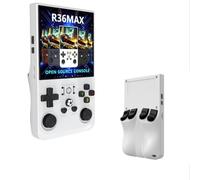 R36MAX Retro Handheld Game Console , 4000mAh Rechargeable Battery , 128GBuilt-in 20000+ Classic Games, Portable Video Gaming Console Linux System 4.0 Inch IPS Screen-White