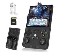 R36MAX Retro Handheld Game Console,Built-in 22000+/18000+ Games,40+ Emulator,8 Hours 4000mAh Battery,4 - Inch IPS Screen Portable Mini emulator handheld,Open Source Linux System (Black-128G)