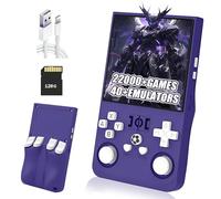 R36MAX Retro Handheld Game Console,Built-in 22000+ Games,40+ Emulator,8 Hours 4000mAh Battery,4-Inch IPS Screen Portable Mini emulator handheld,Open Source Linux System (Purple-128G)