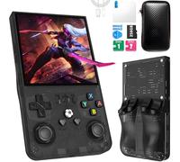 R36MAX Retro Handheld Game Console,Game Console with 256GB TF Card, 40000+ Classic Games,Game Console 4.0" IPS HD Screen 4000mAh Rechargeable Portable Video Console Pocket Arcade-Transparent Black