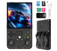 R36MAX Retro Handheld Game Console, Handheld Games Consoles with4 Inch IPS Screen, 128G TF Card, 4000mAh Rechargeable Portable Video Console for Teens and Adults (Black-128G)