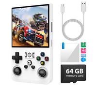 R36Max Retro Handheld Game Console, Portable Mini Retro Handheld Game Console, 4.0 Inch IPS Video Gaming Console with 64GB TF Card Retro Games, 4000mAh Battery, White