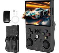 R36MAX Retro Handheld Game Console, Retro Gaming Console with 128G Built-in 22000+ Classic Games, Open Source Linux System 4 Inch IPS Screen Portable Games Consoles for Teens and Adults (Black)