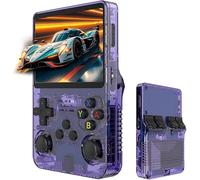 R36MAX Retro Handheld Game Console, Retro Gaming Console with 128G Built-in 22000+ Classic Games, Open Source Linux System 4 Inch IPS Screen Portable Games Consoles for Teens and Adults (R36S Purple)