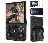 R36MAX Retro Handheld Game Console, Retro Gaming Console with 128GB Storage, 4.0 Inch IPS HD Screen, 4000 mAh Battery and 30+ Mainstream Emulators (Black)