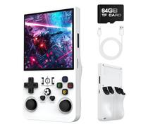 R36MAX Retro Handheld Game Console, Retro Gaming Console with 64G Built-in 18000+ Classic Games, 4.0 Inch 720x720 IPS Screen, Portable Handheld Linux System, 4000mAh Battery (White)