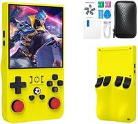 R36Max Retro Handheld Game Console, Video Game Console with 64G Built-in 18000+ Games, 4000mAh Rechargeable, Support 30+ Simulators, Linux System, 4.0 Inch IPS Screen Portable Pocket (Yellow)