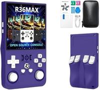 R36Max Retro Handheld Game Console, Video Game Console with 64G Built-in 18000+ Games, 4000mAh Rechargeable, Support 30+ Simulators, Linux System, 4.0 Inch IPS Screen Portable Pocket (Indigo Blue)