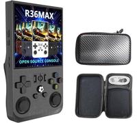 R36Max Retro Handheld Game Console, Video Game Console with 64G Built-in 18000+ Games, 4000mAh Rechargeable, Support 30+ Simulators, Linux System, 4.0 Inch IPS Screen Portable Pocket (Black)