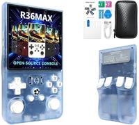 R36Max Retro Handheld Game Console, Video Game Console with 64G Built-in 18000+ Games, 4000mAh Rechargeable, Support 30+ Simulators, Linux System, 4.0 Inch IPS Screen Portable Pocket (Glacial Blue)