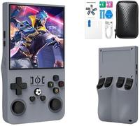 R36Max Retro Handheld Game Console, Video Game Console with 64G Built-in 18000+ Games, 4000mAh Rechargeable, Support 30+ Simulators, Linux System, 4.0 Inch IPS Screen Portable Pocket (Grey)