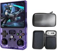 R36Max Retro Handheld Game Console, Video Game Console with 64G Built-in 18000+ Games, 4000mAh Rechargeable, Support 30+ Simulators, Linux System, 4.0 Inch IPS Screen Portable Pocket (Purple)
