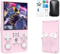 R36Max Retro Handheld Game Console, Video Game Console with 64G Built-in 18000+ Games, 4000mAh Rechargeable, Support 30+ Simulators, Linux System, 4.0 Inch IPS Screen Portable Pocket (Pink)