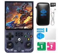 R36MAX Retro Handheld Game Console with Open Source Linux System, 64GB TF Card Built-in 18,000+ Classic Video Games, Portable Gaming Console with 4.0-inch IPS HD Screen & 4000mAh Battery (Gray 64GB)