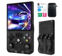 R36MAX Retro Handheld Games Console, Retro Game Console with 4.0 inch IPS HD Screen, Video Game Consoles with 64GB Memory, Portable Gaming Player for Travel, Gift for Teen or Partner, Blcak