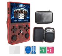 (R36PRO 3.5 inch 128G red) R36MAX open source handheld console 4.0-inch large screen dual rocker arcade R36PRO GBA game console PSP game