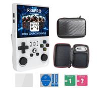 (R36PRO 3.5 inch 128G white) R36MAX open source handheld console 4.0-inch large screen dual rocker arcade R36PRO GBA game console PSP game