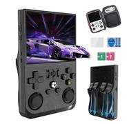 R36pro Retro Handheld Video Game Console,Built-in 22000+ Games 30+ Emulators,4000mAh Battery,HD,3.5 Inch IPS Screen,Open Source Linux System,Portable mini emulator handheld,Multiplayer (Black-128G)