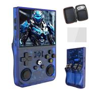 R36pro Retro Handheld Video Game Console,Built-in 22000+ Games 30+ Emulators,4000mAh Battery,HD,3.5 Inch IPS Screen,Open Source Linux System,Portable mini emulator handheld,Multiplayer (Blue-128G)