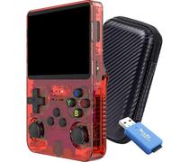R36S 128GB Portable Retro Console with +25,000 Games +26 Emulators PS1, PSP, N64, NDS, SuperN, GameB, GBA - Linux IPS 3.5" Portable Video Game Console (Red t., 128GB (25K Games))