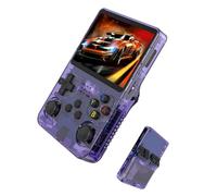 R36s Handheld Retro Game Console,with 3.5" IPS Display, 64/128GB ,Built-in 20000+ Games,Open Source Linux System Portable Pocket Game Console Emulato, Support WiFi(Purple,64GB)